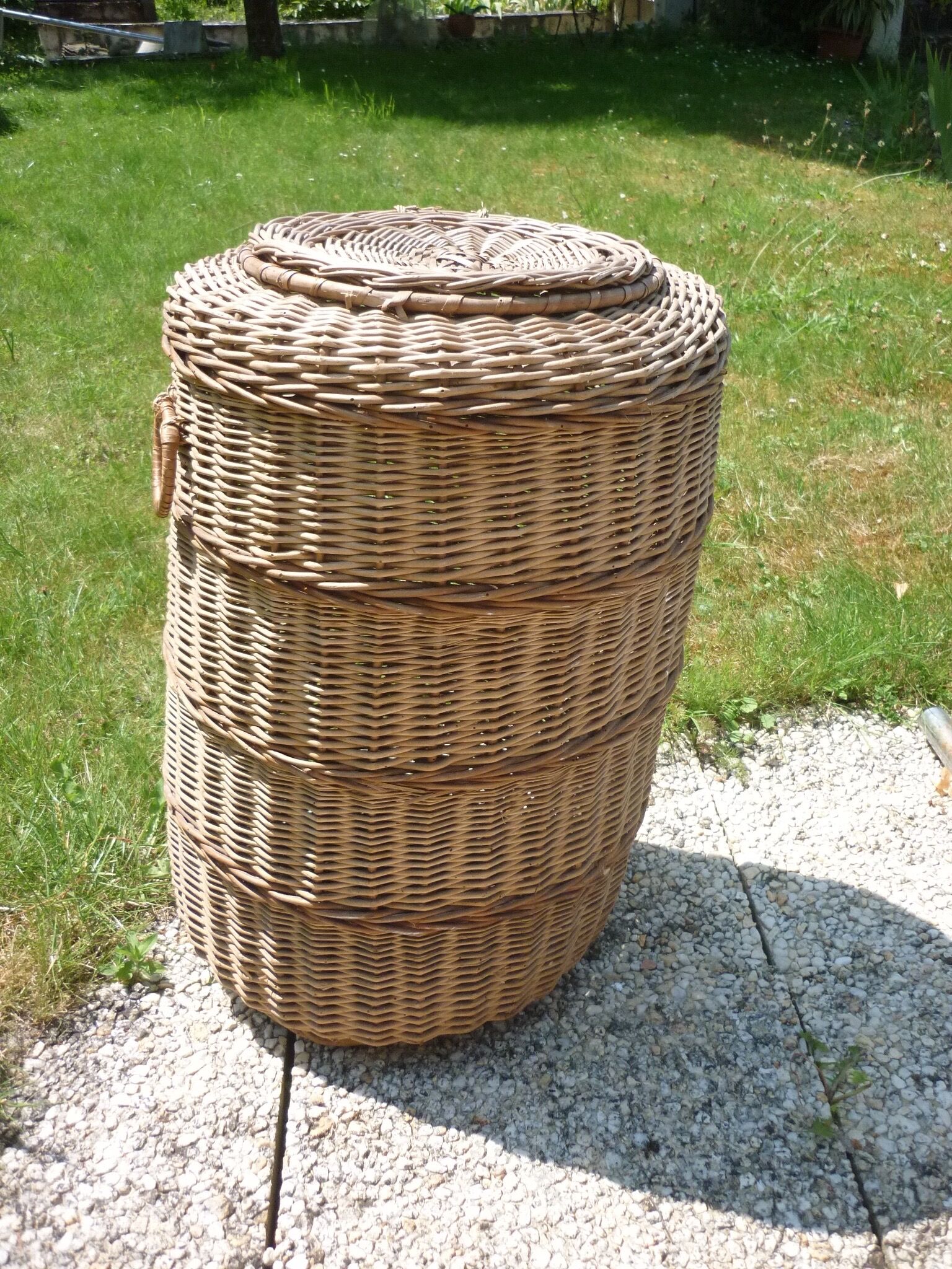 Rattan basket with lid