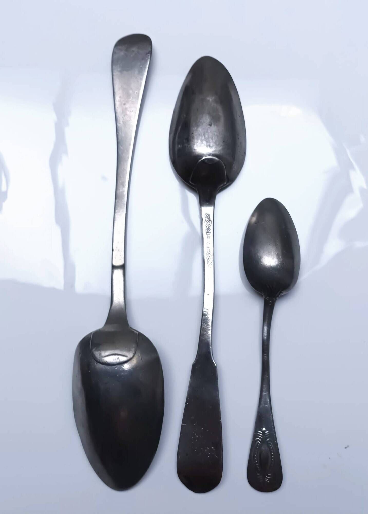3 antique stew spoons from the 18th century