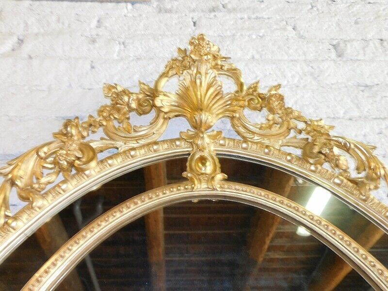Mirror medallion dore of the 19th century 180x116cm