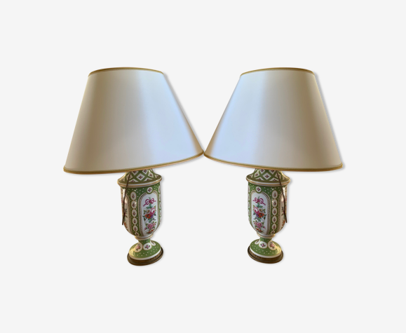 Paire de lampes en porcelaine Jules Tielès