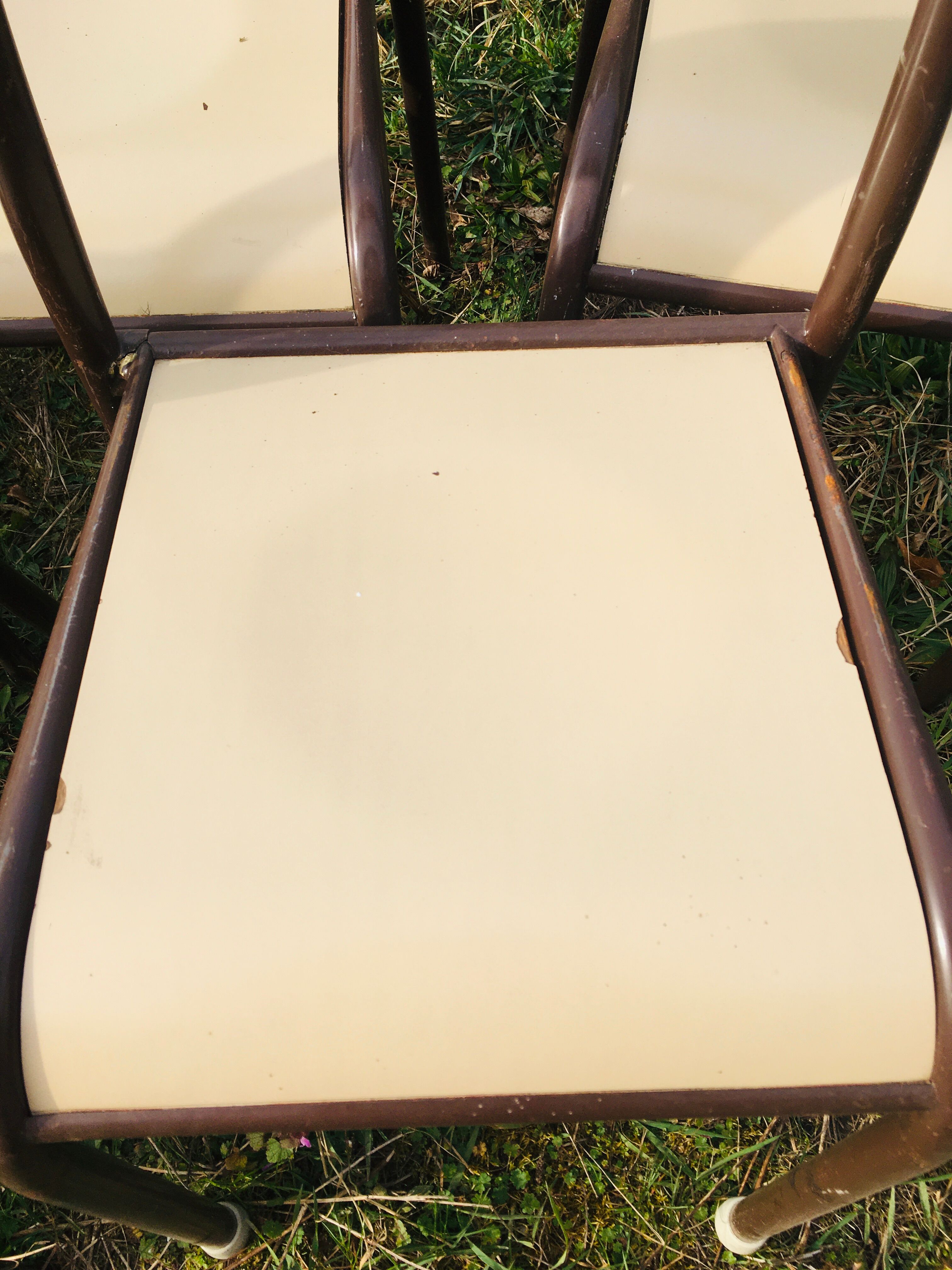 Lot de 10 chaises d'école années 70 blanc