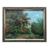HSP painting "Treed path in the undergrowth" signed J. Manheimer 1918