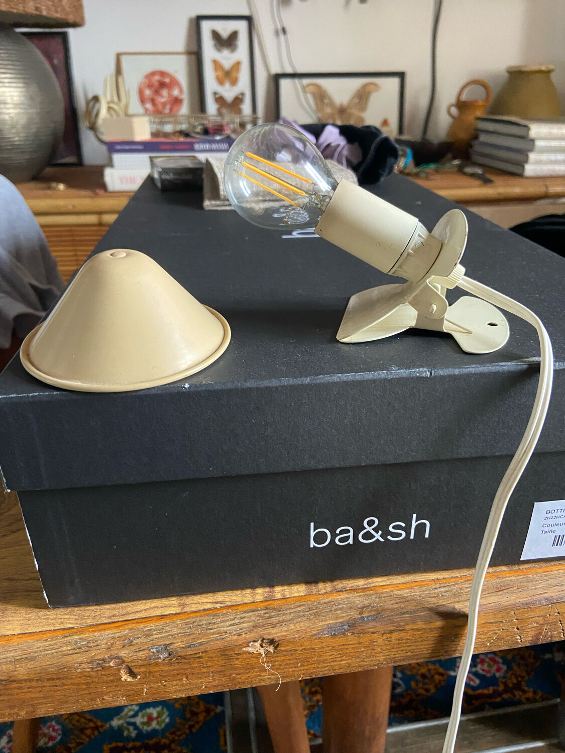 Vintage mushroom clip lamp