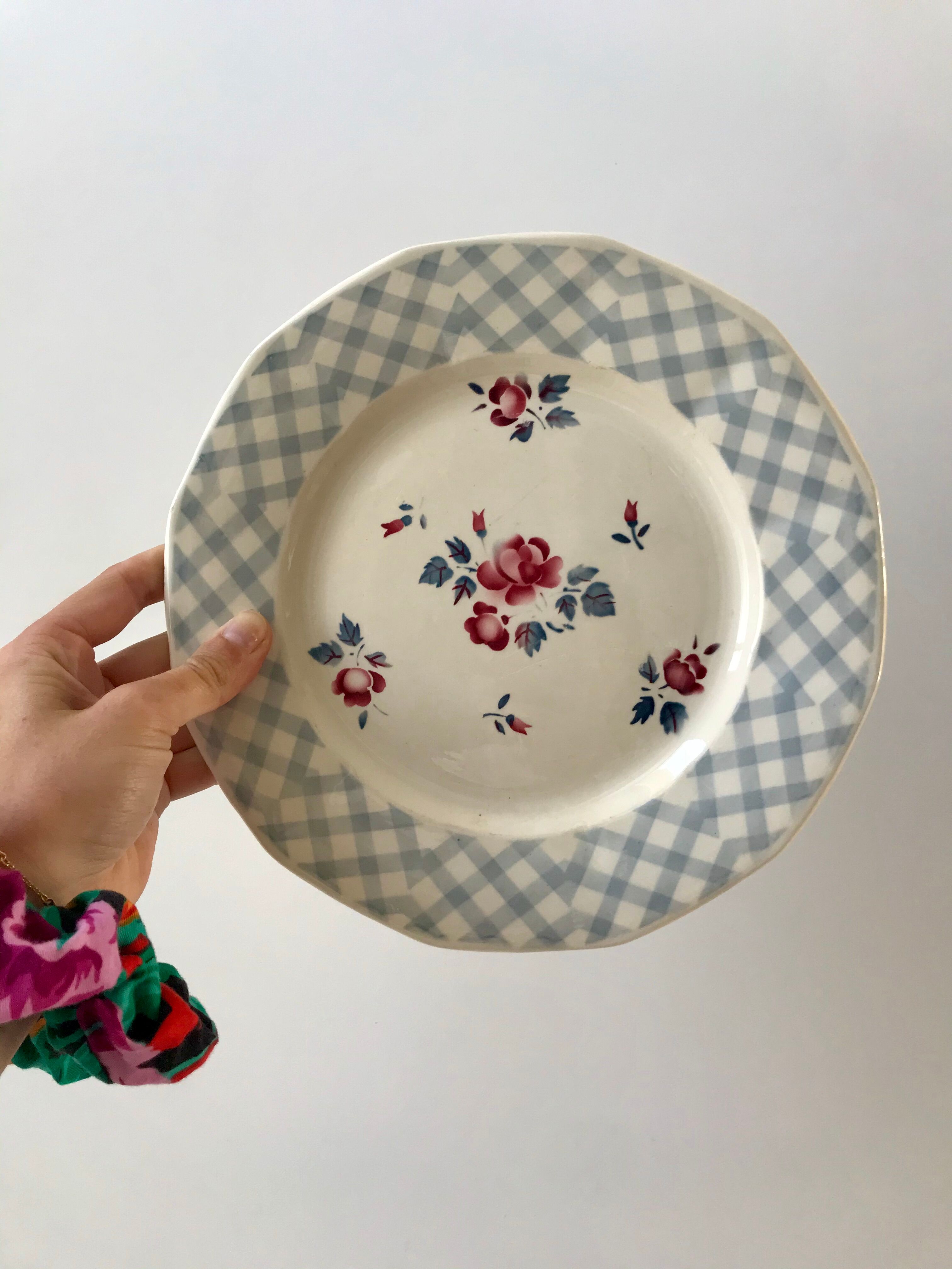Set of 8 flat plates Digoin Sarreguemines 30s 40s