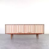 Mid-Century Op-Art Hand-Painted Teak Sideboard, 1960s