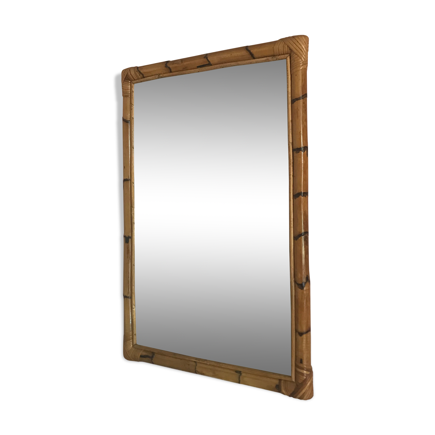 Vintage rattan mirror