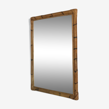 Miroir rotin vintage