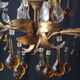 Chandelier 6 lights tassels color and frame foliage gold metal