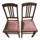 Paire de chaise bois sculpté assise velours rose ART DÉCO