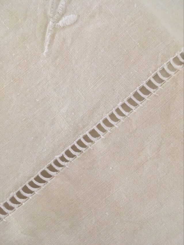 Old linen sheet monogrammed A M