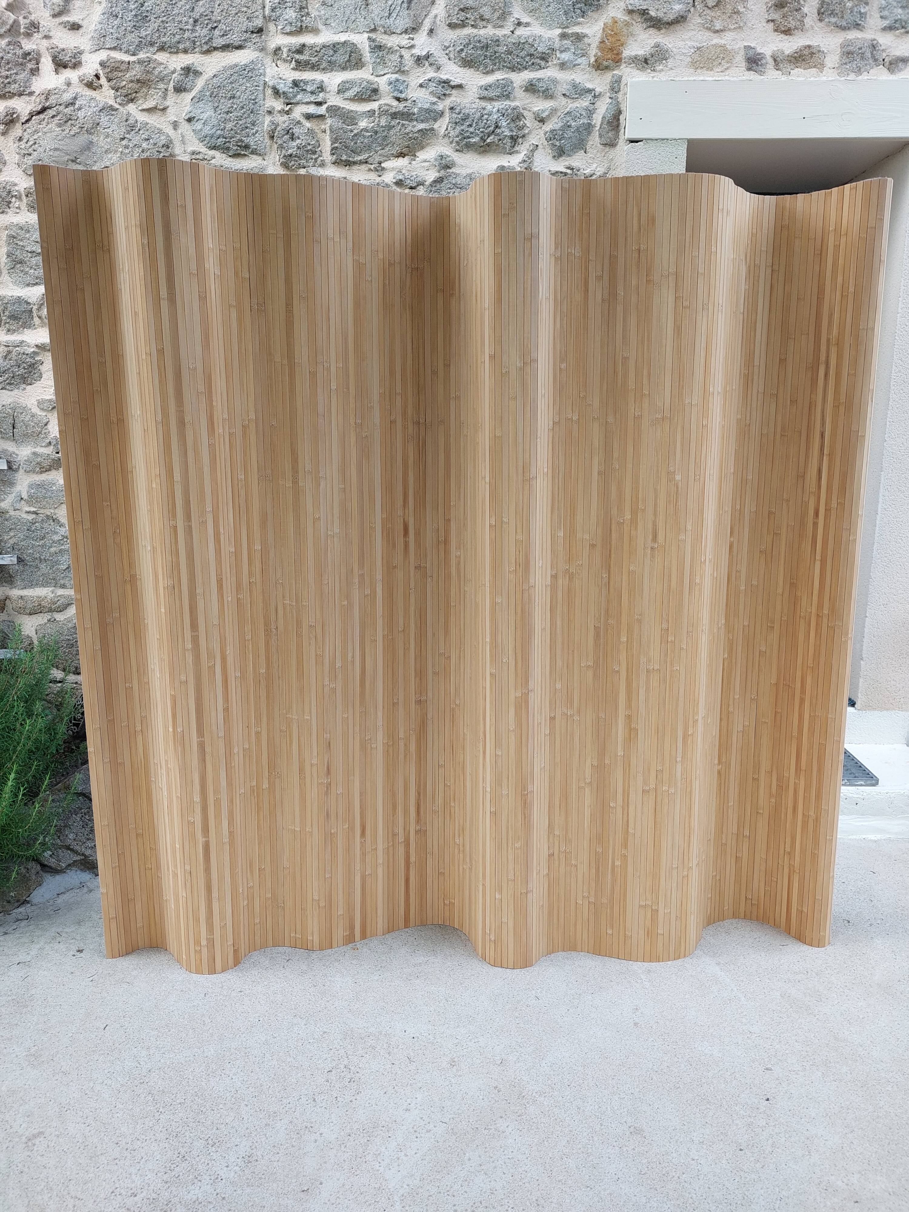 grand paravent lattes en bois