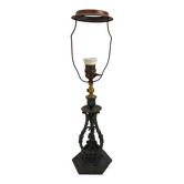 Lampe chandelier Schiller, fonte et laiton, Allemagne XIXe