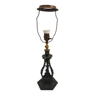 Chandelier lamp Schiller, cast iron and brass, Germany 19th century