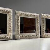 Set of three French mirrors white