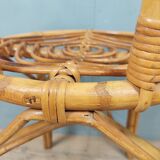 Vintage bamboo and rattan armchair