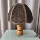 Vintage Woven Table Lamp – Wood & Rattan – 1970s