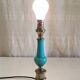 Lamp base in brass and turquoise opaline - mid 20th century.