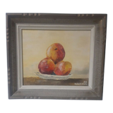 Nature morte signée peinture encadrée de fruits
