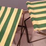 Lot vintage metal foldable stools