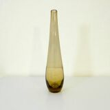 Scandinavian smoked yellow blown glass vase by Lotta Pettersson