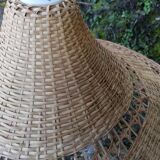 suspension en rotin vintage