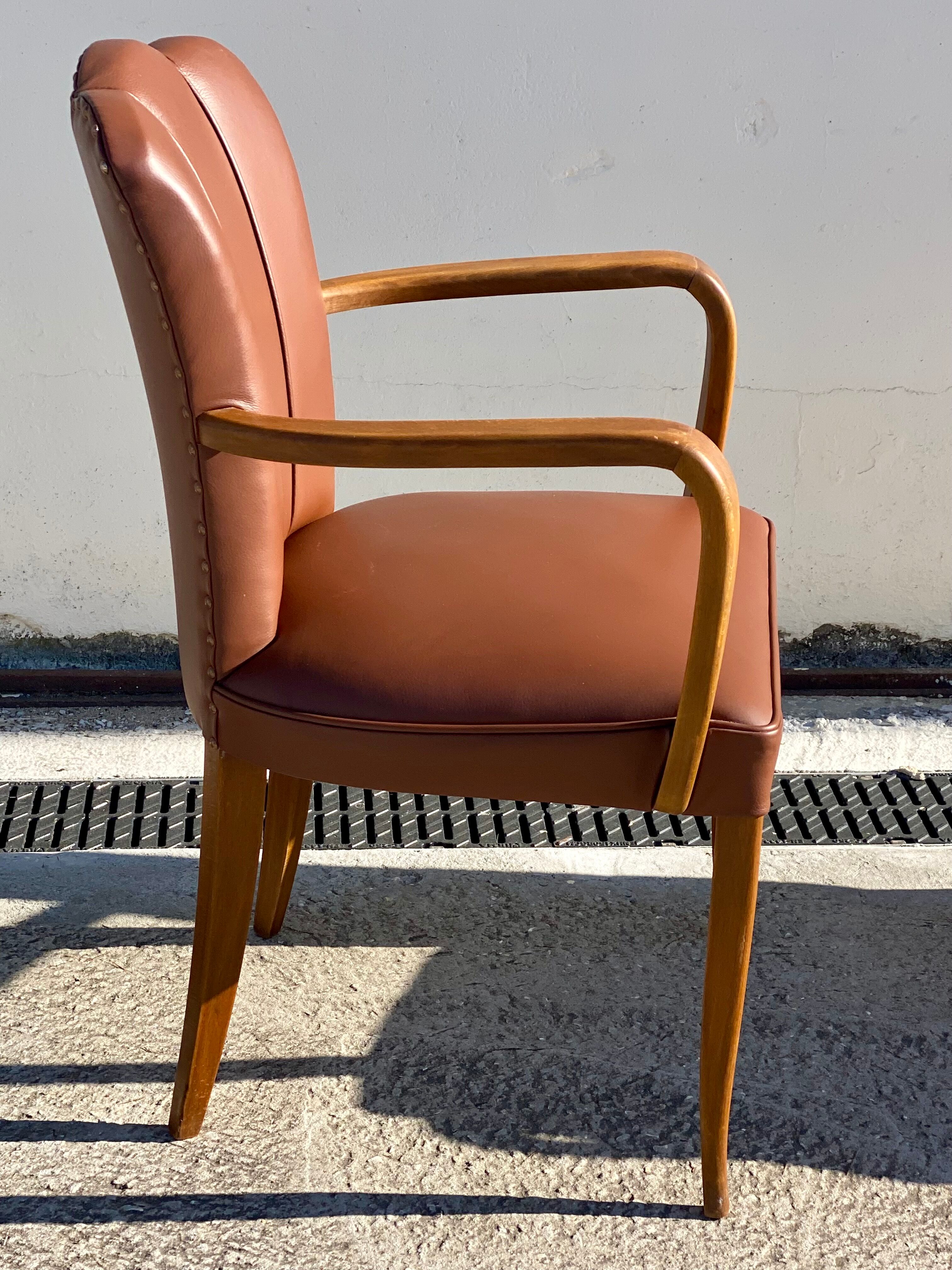 Pair of 50s bridge armchairs