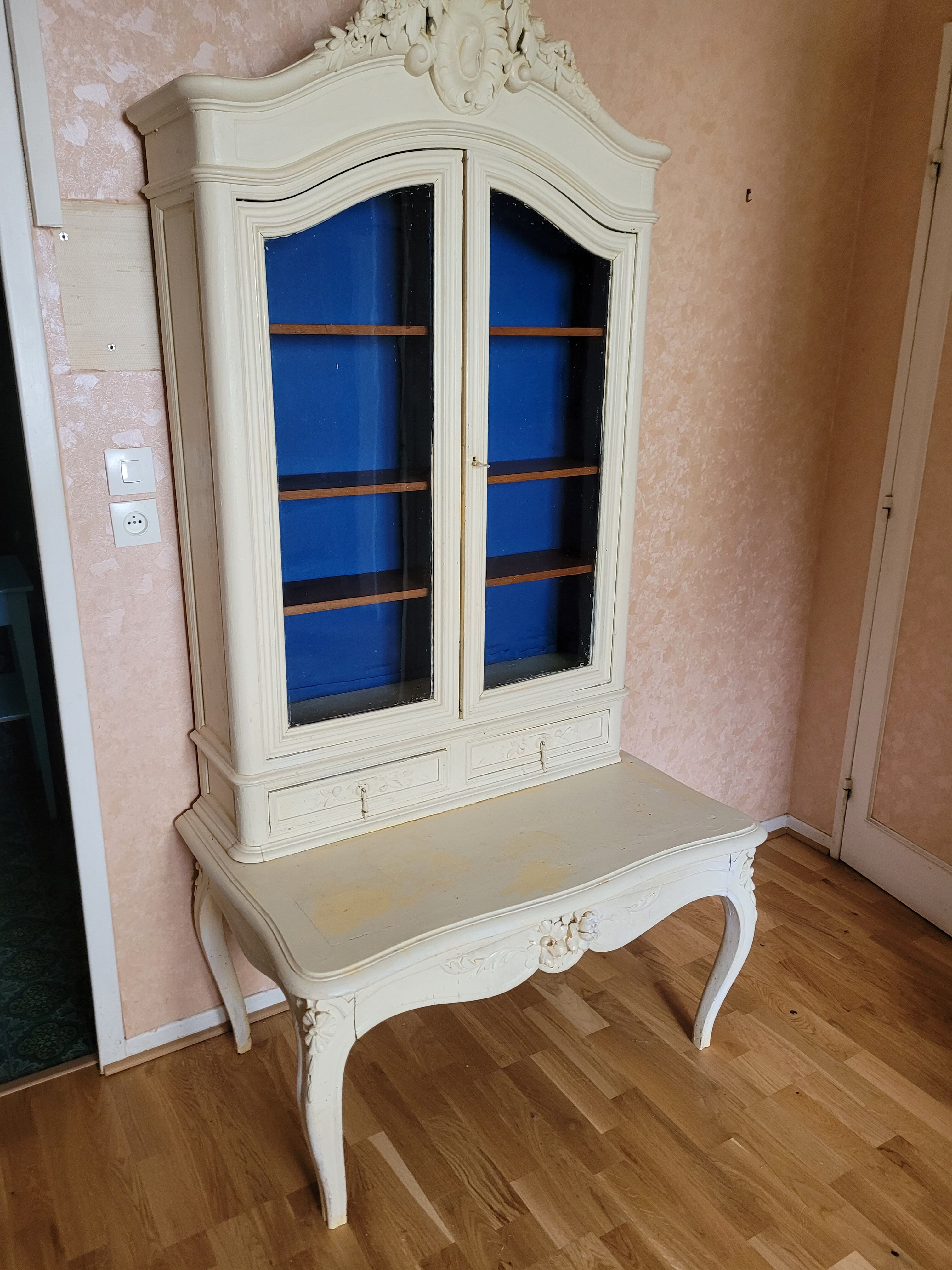Italian rococo showcase secretary