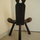 vintage tripod chair brutalist wood decor 50s brutalist