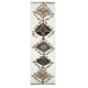 Tapis de couloir turc Oushak vintage fait main en laine et coton blanc