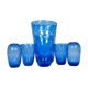 Art Deco Set of 6 Sculpted Glass Vases Handmade Reijmyre, Sweden, 1930s