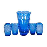Art Deco Set of 6 Sculpted Glass Vases Handmade Reijmyre, Sweden, 1930s