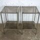 Pair of vintage side tables, chrome and smoked glass 1970