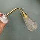 Vintage cut glass tulip wall light
