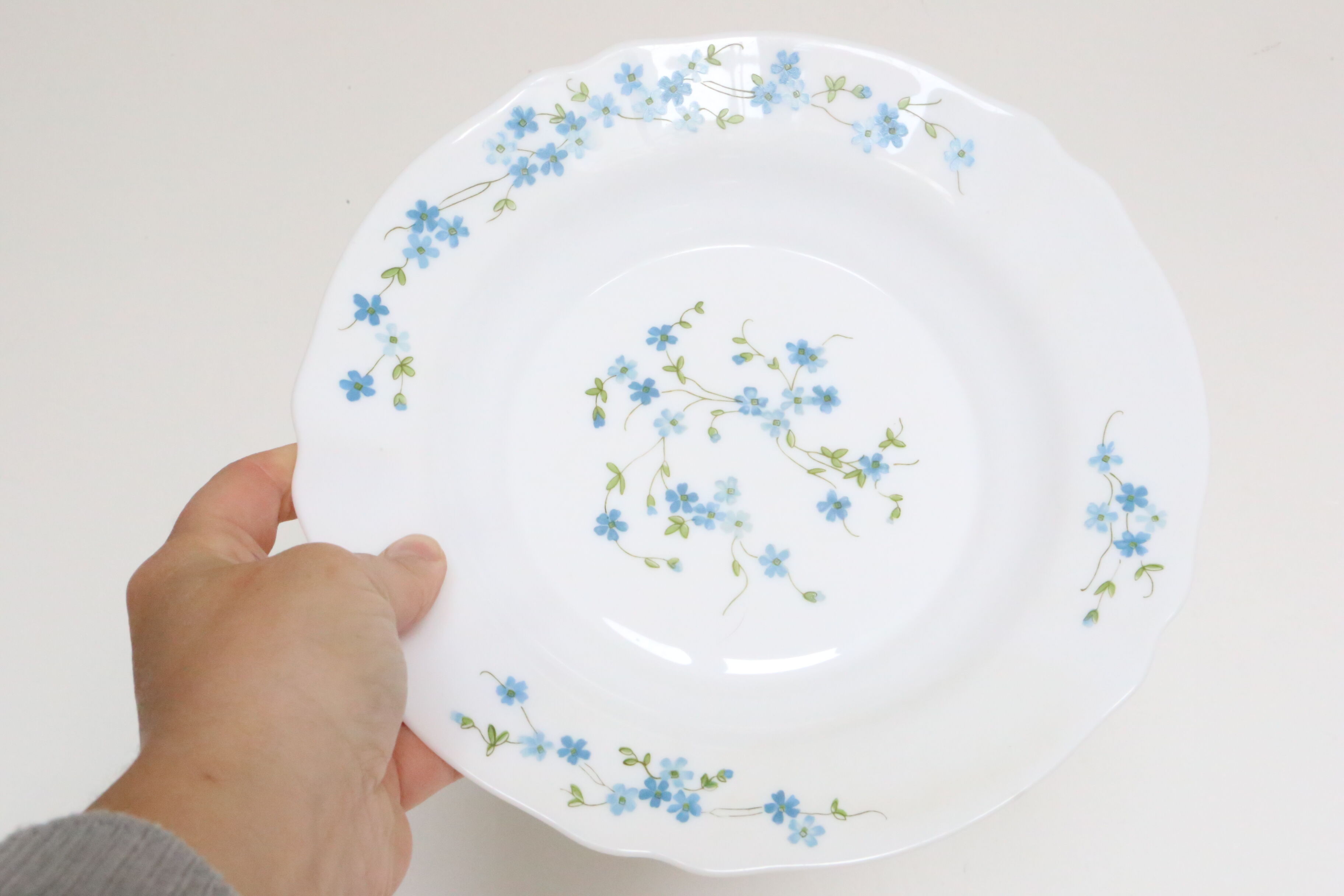 Set of 6 hollow plates Arcopal pattern Veronica