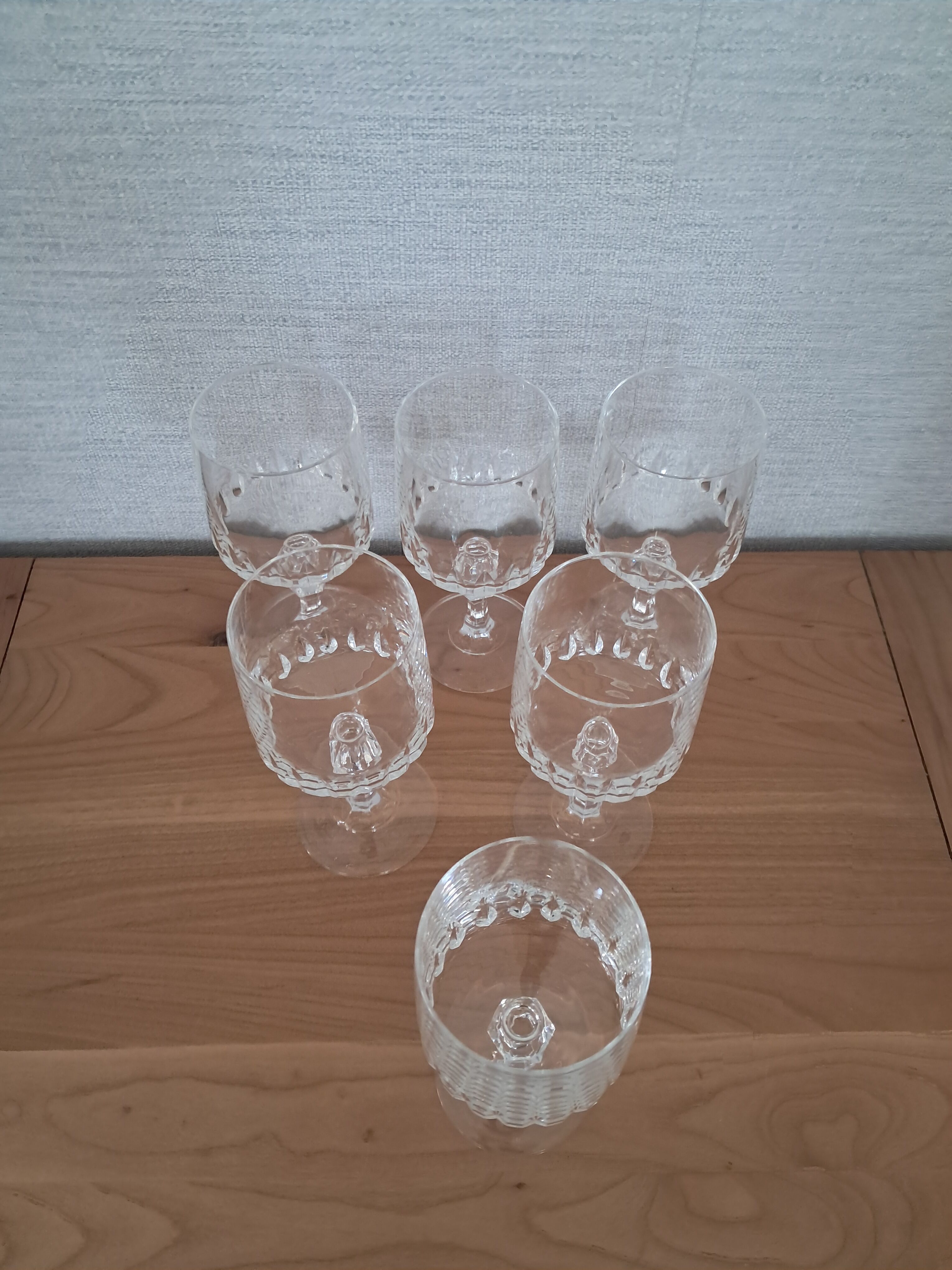 6 crystal wine glasses from Arques, Vendôme model.