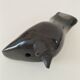 Engraved black ceramic owl signed Mexico