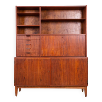Large teak side bookcase - Poul Hundevad - 1960