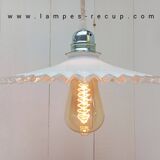 Opaline pendant light ready to install with vintage bulb