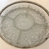 Plat apéritif en verre ciselé