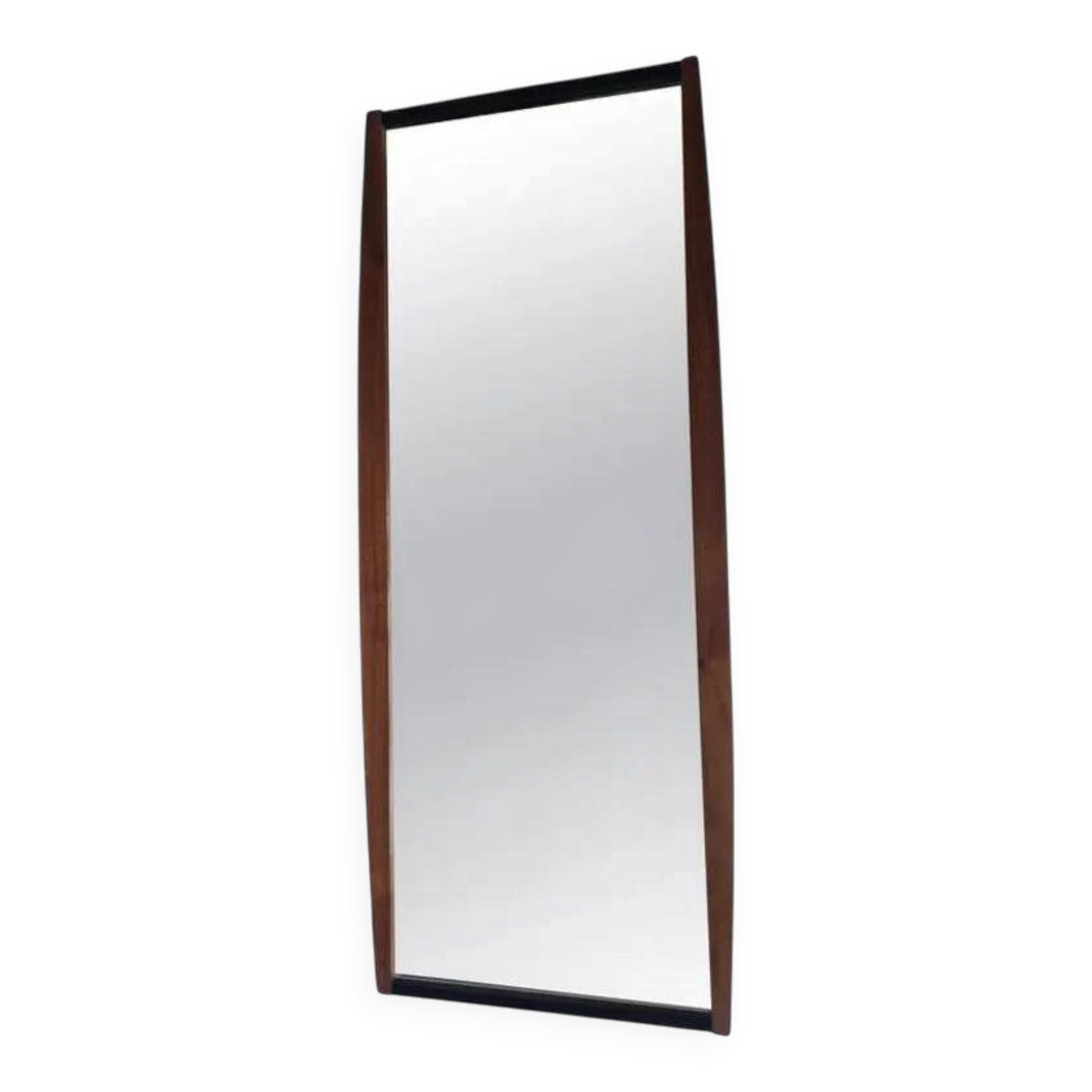 Midcentury Long Teak Wall Mirror, Denmark, 1960s