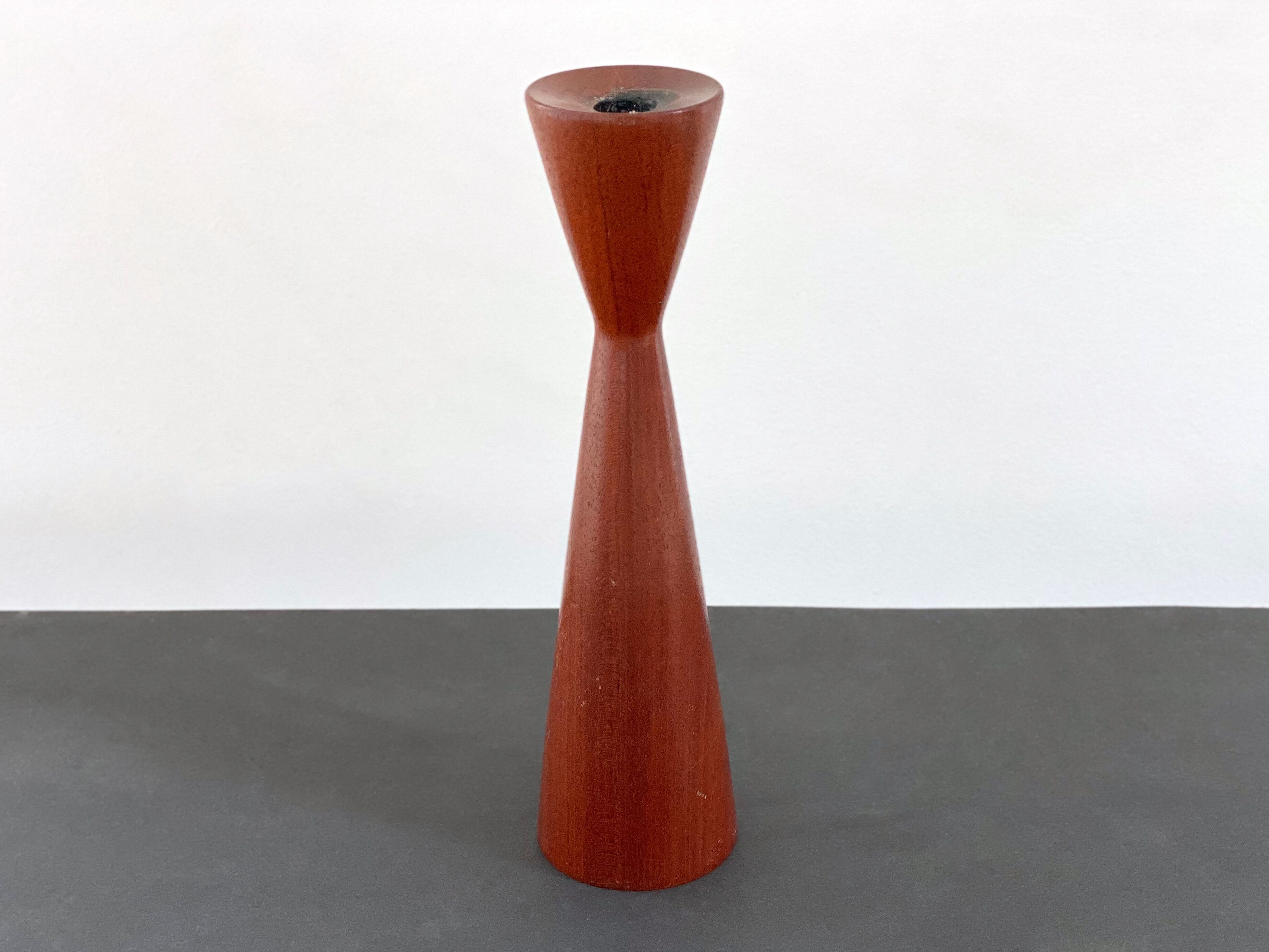 Vintage wooden candle holder, "tulip" candle stick
