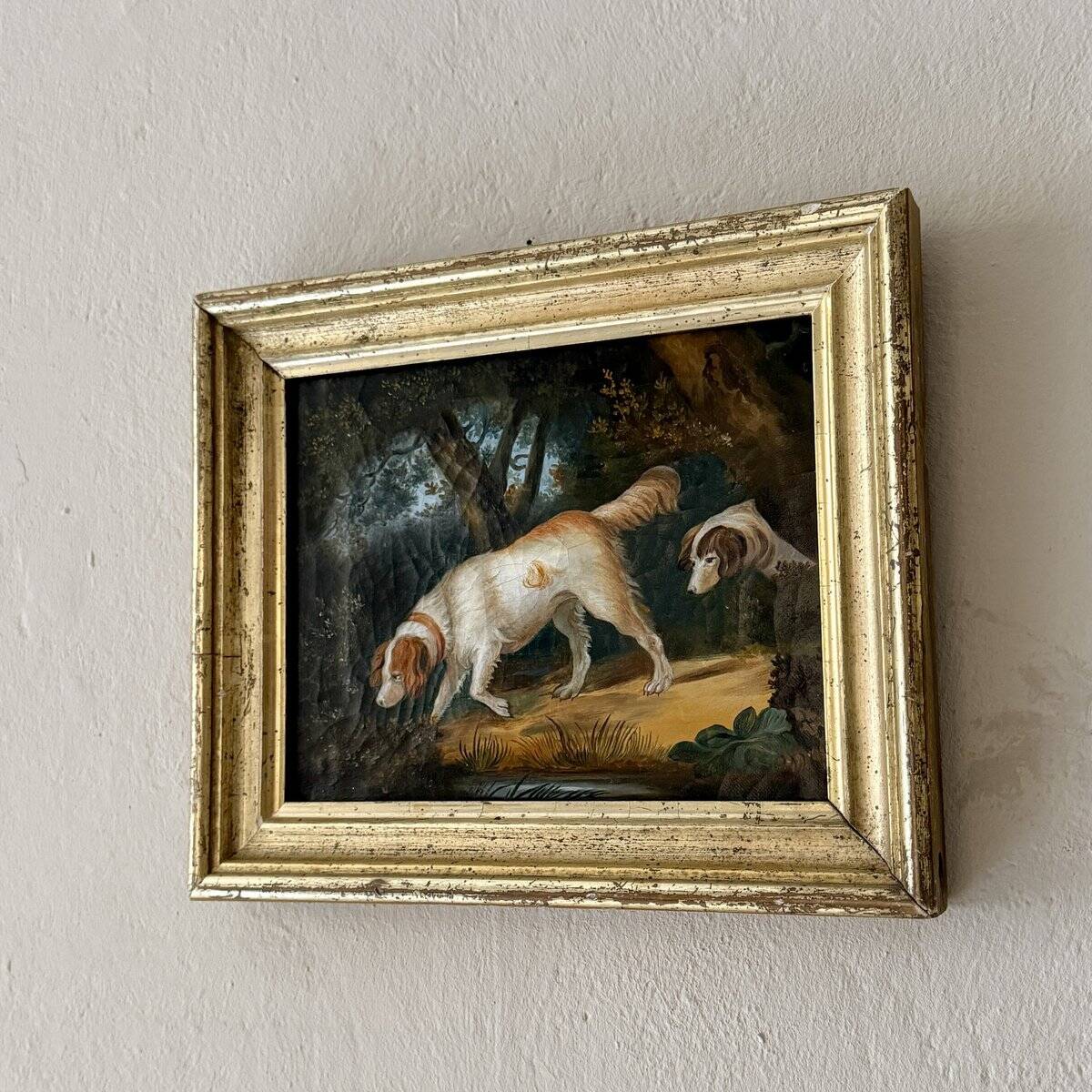 Hunting Scene with Two Dogs, 1820, Oil on Canvas