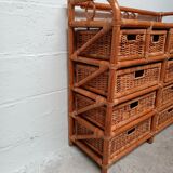 Commode osier et rotin