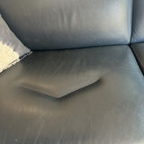 3-seater navy blue leather sofa Ligne Roset model Réflexion