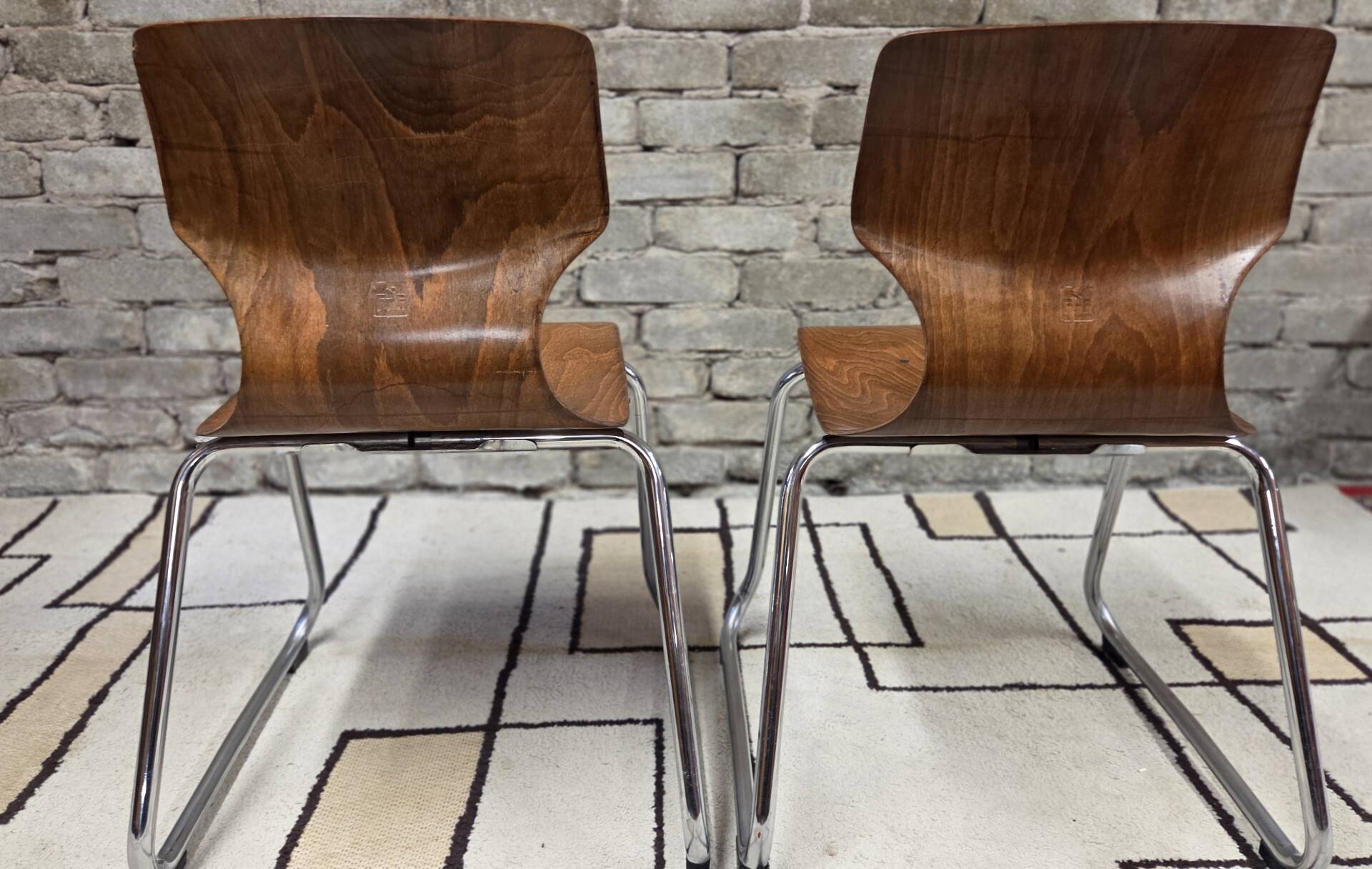 Pair of children's chairs Flötotto 1970s