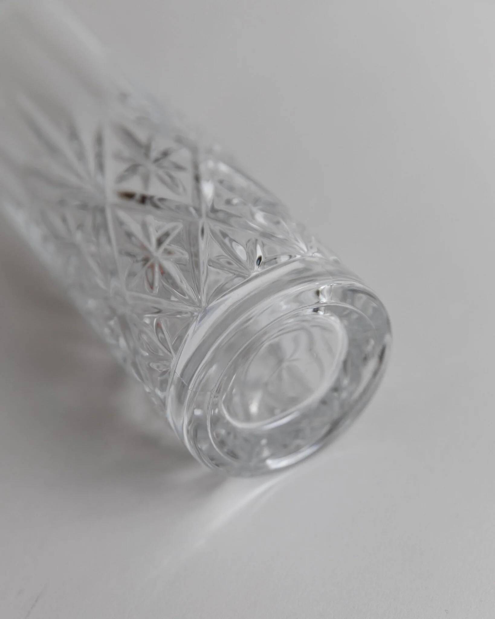Vintage Transparent Crystal Glasses Set of 11 - Italian 1970s Tableware