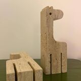 Travertine giraffe bookends, Fratelli Mannelli, Italy, 1970s