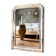 Miroir Louis-Philippe ancien en feuille d’argent, XIXème