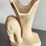 Art Deco polar bear vase in crackle-effect ceramic