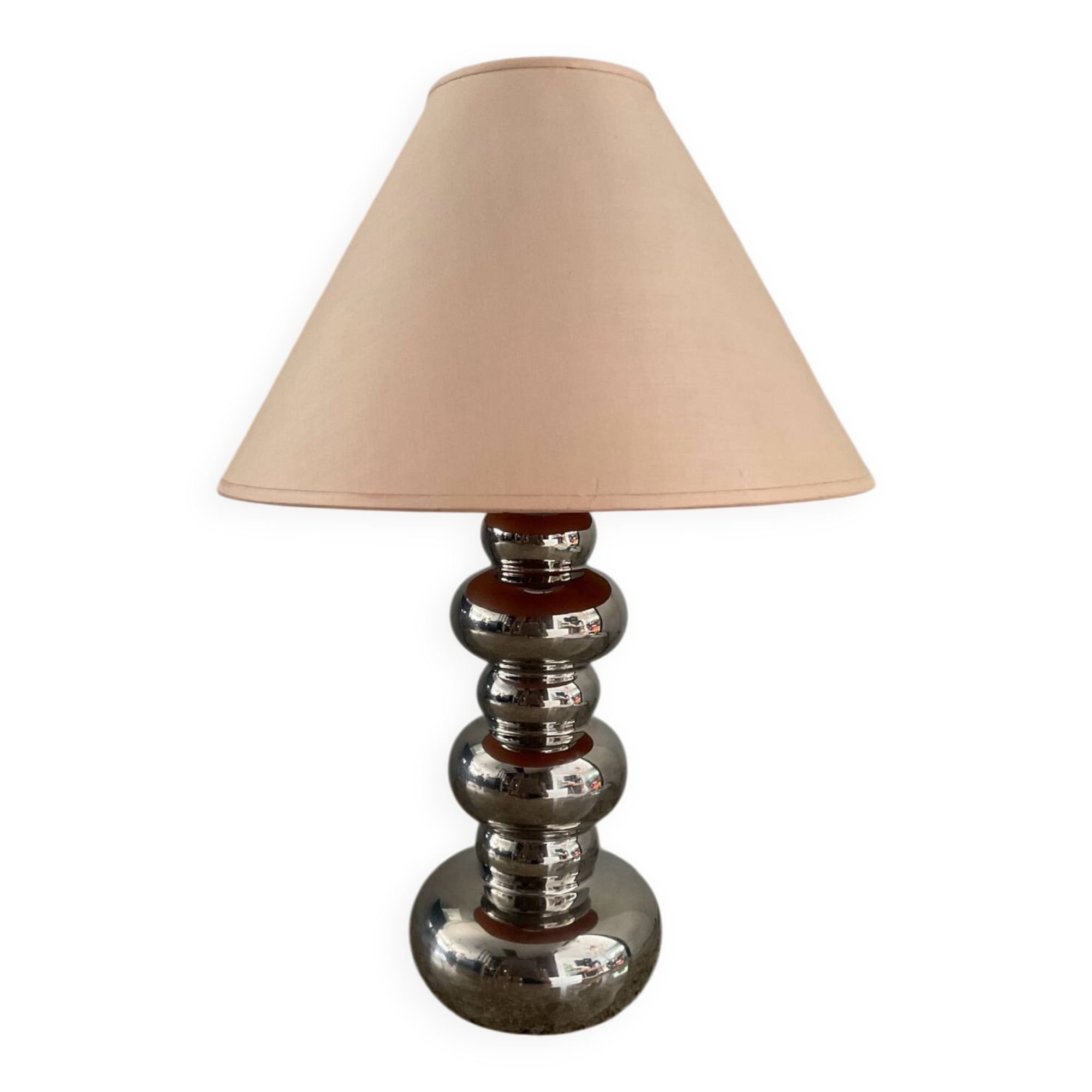 Vintage chrome ceramic lamp